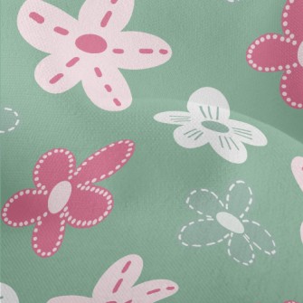 Graffiti Cute Flowers Lightweight Performance Linen