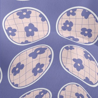 Doodle Flower Circle Lightweight Performance Linen