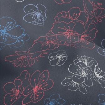 Colorful Hand Drawn Cherry Blo Lightweight Performance Linen