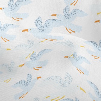Hand Drawn Cute Seagull Lightweight Performance Linen