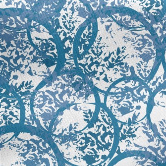 Blue Watercolor Doodle Jersey Backed Fleece