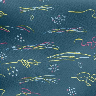 Color Line Graffiti Jersey Backed Fleece