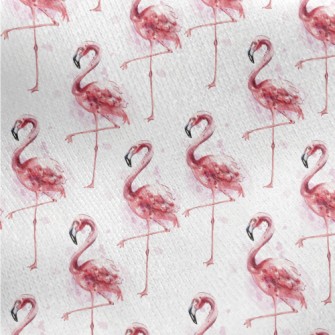 Watercolor Flamingo Jersey Backed Fleece