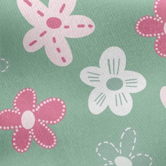 Graffiti Cute Flowers Jersey Backed Fleece