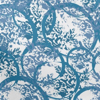 Blue Watercolor Doodle Pongee