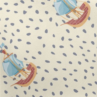 Hand Drawn Cartoon Sailboat Pongee