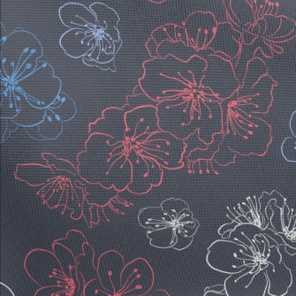 Colorful Hand Drawn Cherry Blo Pongee