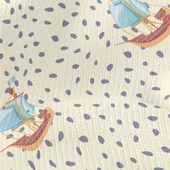 Hand Drawn Cartoon Sailboat Stretch Jersey