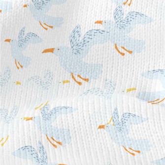 Hand Drawn Cute Seagull Stretch Jersey