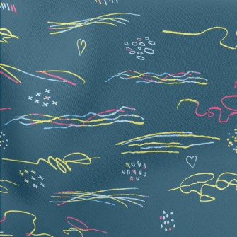 Color Line Graffiti Lightweight Cotton Poplin