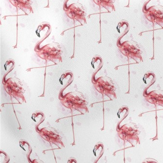 Watercolor Flamingo Lightweight Cotton Poplin