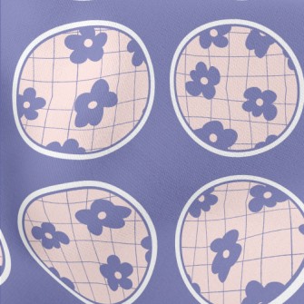 Doodle Flower Circle Lightweight Cotton Poplin