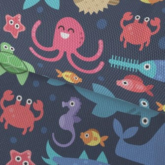 Funny Big-eyed Sea Animals Waterproof Oxford