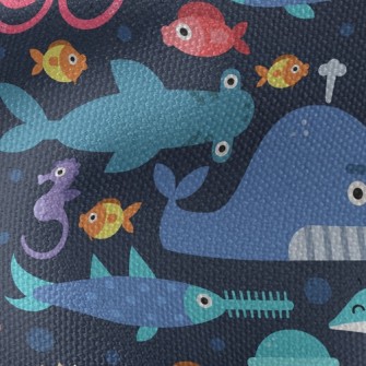 Funny Big-eyed Sea Animals Waterproof Canvas