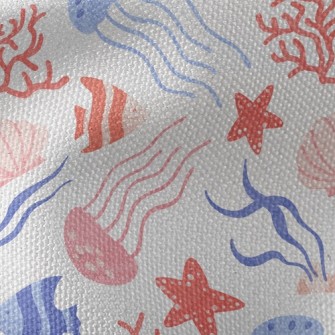 Bright Coral Jellyfish Fish Waterproof Canvas