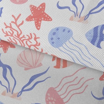 Bright Coral Jellyfish Fish Waterproof Oxford
