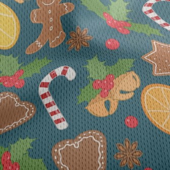 Christmas Gingerbread Desserts Athletic Mesh Flat Back