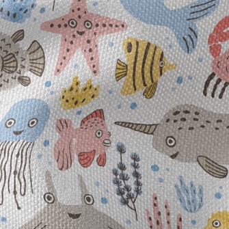 Surprised And Funny Sea Creatu Waterproof Canvas