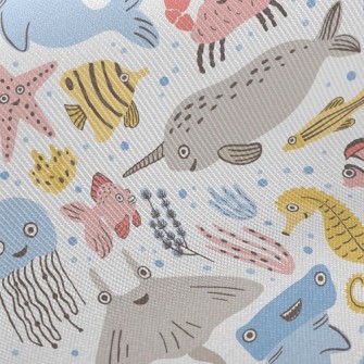 Surprised And Funny Sea Creatu Twill