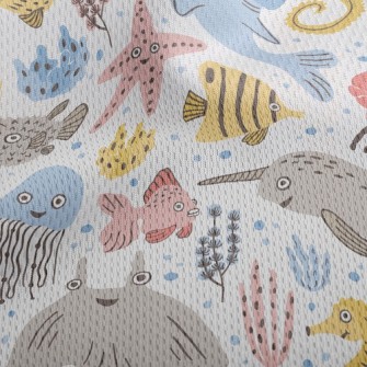 Surprised And Funny Sea Creatu Athletic Mesh Flat Back