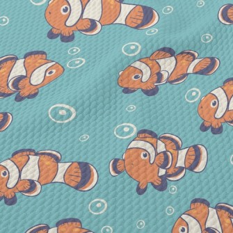 Cute Clownfish Family Birdseye Piqué