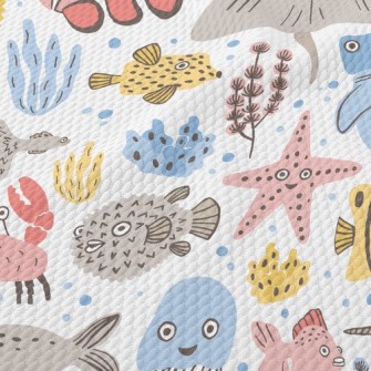 Surprised And Funny Sea Creatu Birdseye Piqué