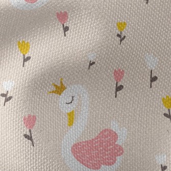 Flowers Beautiful Swan Princes Waterproof Canvas