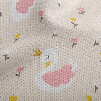 Flowers Beautiful Swan Princes Athletic Mesh Flat Back