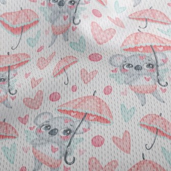 Love Umbrella And Koala Athletic Mesh Flat Back