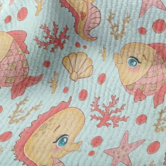 Scale Fish And Seahorse Terry