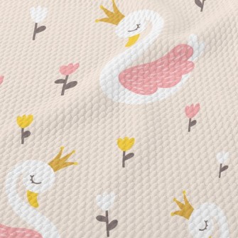 Flowers Beautiful Swan Princes Birdseye Piqué