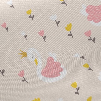 Flowers Beautiful Swan Princes Twill