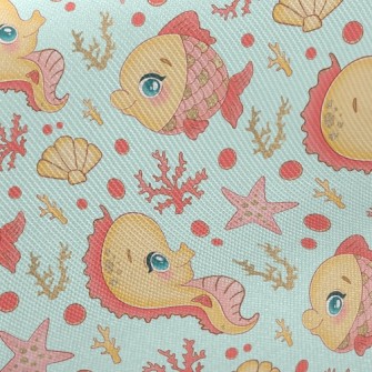 Scale Fish And Seahorse Twill