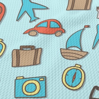 Travel Around The World By Sea Birdseye Piqué