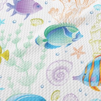 Bright Fish And Coral Birdseye Piqué