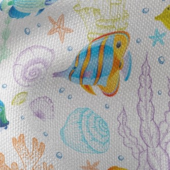 Bright Fish And Coral Waterproof Canvas