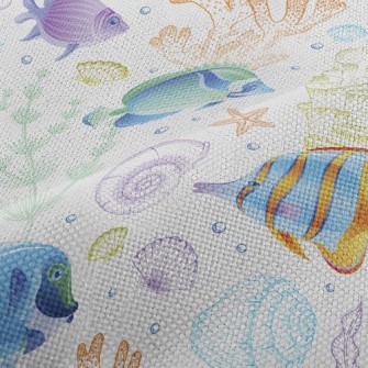 Bright Fish And Coral Performance Linen