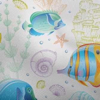 Bright Fish And Coral Dobby