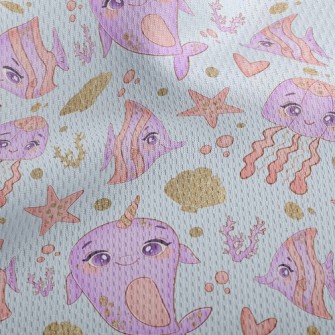 Mysterious Sea Creatures Athletic Mesh Flat Back