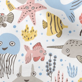 Surprised And Funny Sea Creatu Micro Fleece