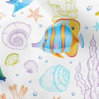 Bright Fish And Coral Micro Fleece