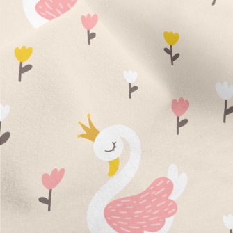 Flowers Beautiful Swan Princes Micro Fleece
