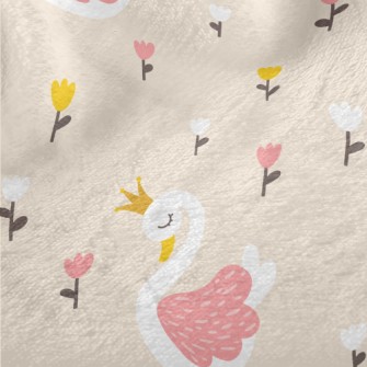 Flowers Beautiful Swan Princes Minky