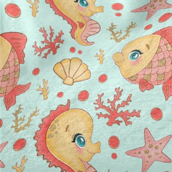 Scale Fish And Seahorse Minky