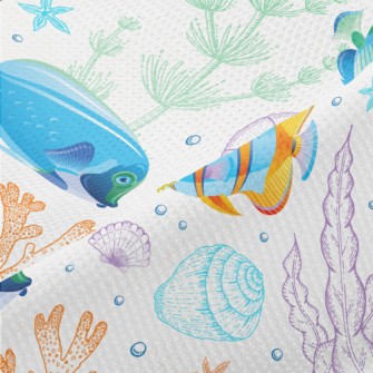 Bright Fish And Coral Piqué