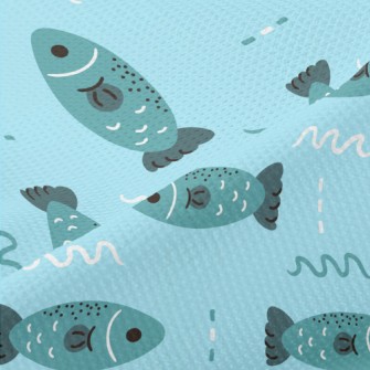 Deep Sea Swimming Fish Piqué