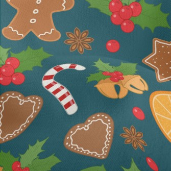Christmas Gingerbread Desserts Lightweight Performance Linen