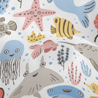 Surprised And Funny Sea Creatu Lightweight Performance Linen