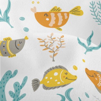 Leisurely Little Fish On The B Lightweight Performance Linen