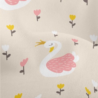 Flowers Beautiful Swan Princes Lightweight Performance Linen